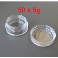 50 X 5g Clear Lip Balm Small Screw Top Jar