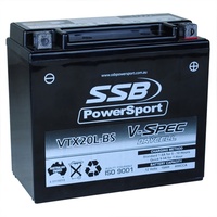 SSB VTX20L-BS 12V V-SPEC 18AH & 400 CCA High Performance Dry Cell Battery 