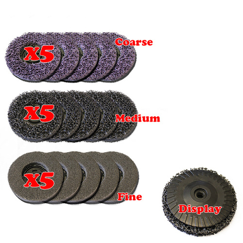 15pc 100mm 4 Inch Sanding Discs for Grinder & 10mm Screw Hole (Fine-Medium-Coarse) Combo