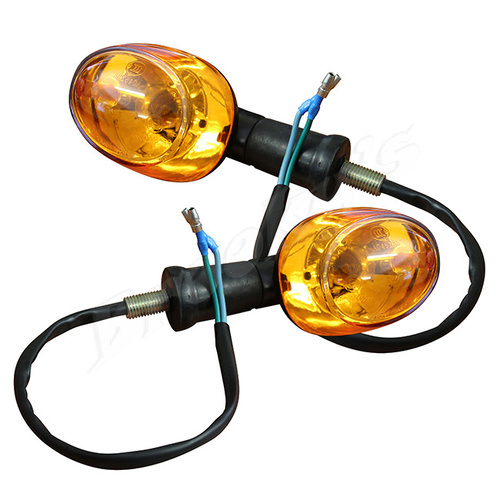 Motorcycle Indicators Amber 12V Pair (E-Marked)