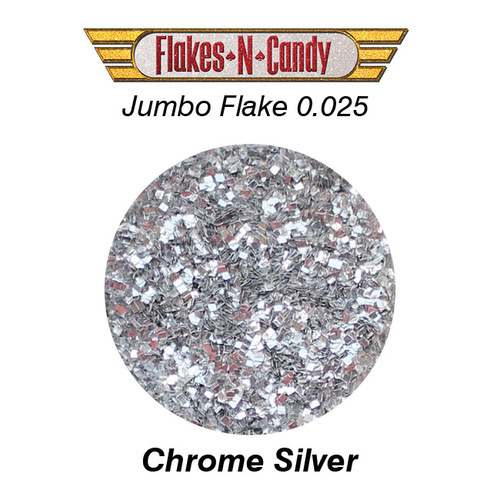 METAL FLAKE GLITTER JUMBO (0.025) FLAKE 30g Chrome Silver