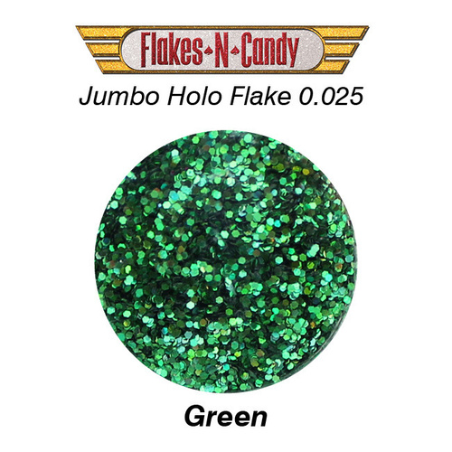 METAL FLAKE GLITTER JUMBO (0.025) FLAKE 30g HOLO GREEN