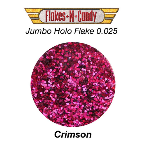 METAL FLAKE GLITTER JUMBO (0.025) FLAKE 30g HOLO CRIMSON