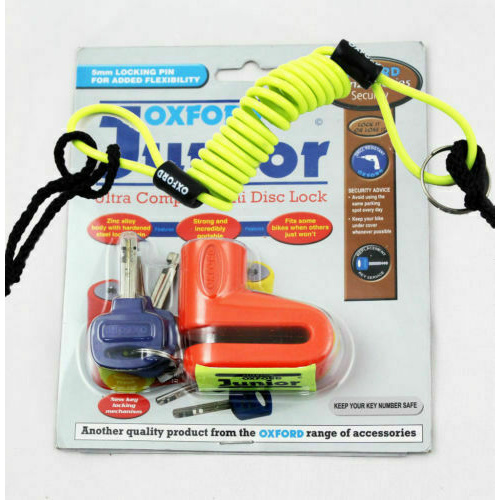 OXFORD Junior Disc Lock & Reminder Cable Orange