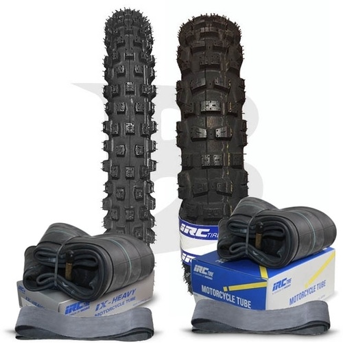 IRC Knobby Tyre Hard Intermediate Front 80/100-21 & Rear 110/90-19 Tyres & Tubes Set