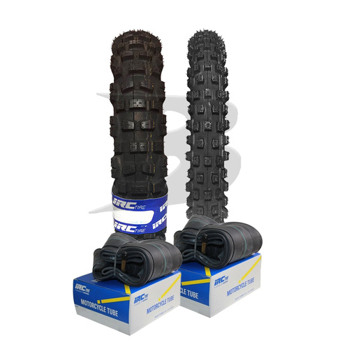 IRC Knobby Tyre 250-16 Front & 360-14 Rear Tyres & Tubes Set 