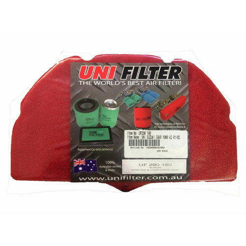 UNI FILTER SUZUKI GSXR600 & GSXR1000 K2 (03-04) Pre Oiled Air Filter