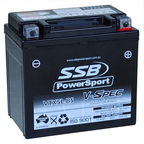 SSB VTX5L-BS V-Spec 12V High Performance Dry Cell Battery 